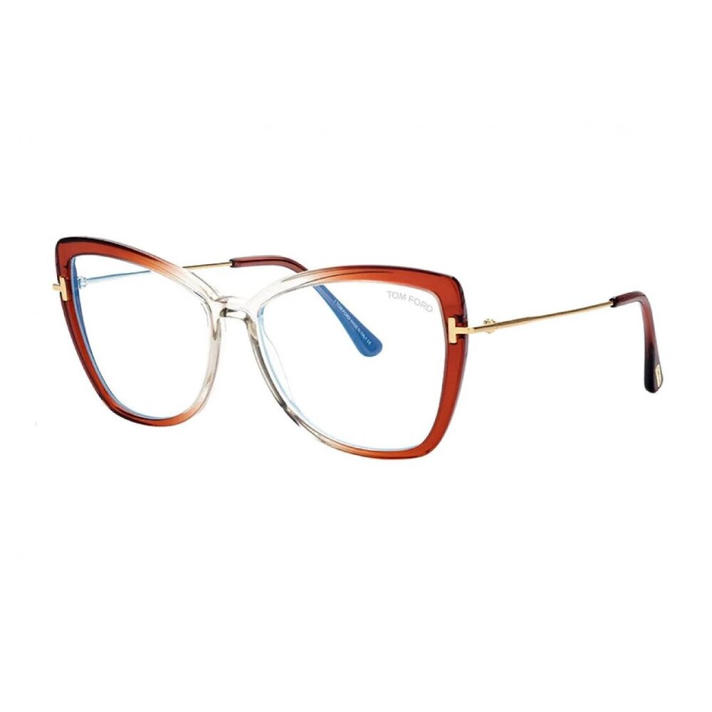 NEW TOM FORD EYEGLASSES ORANGE/GOLD WOMEN BUTTERFLY EYEWEAR